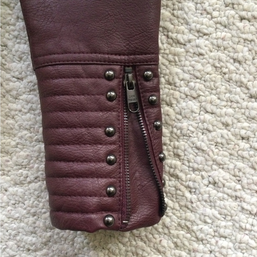 Steve Madden Women's Burgundy Moto Jacket - Picture 6 of 9